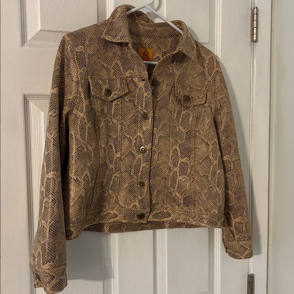 Snakeskin Cropped Jacket Y2K Style - Picture 4 of 7